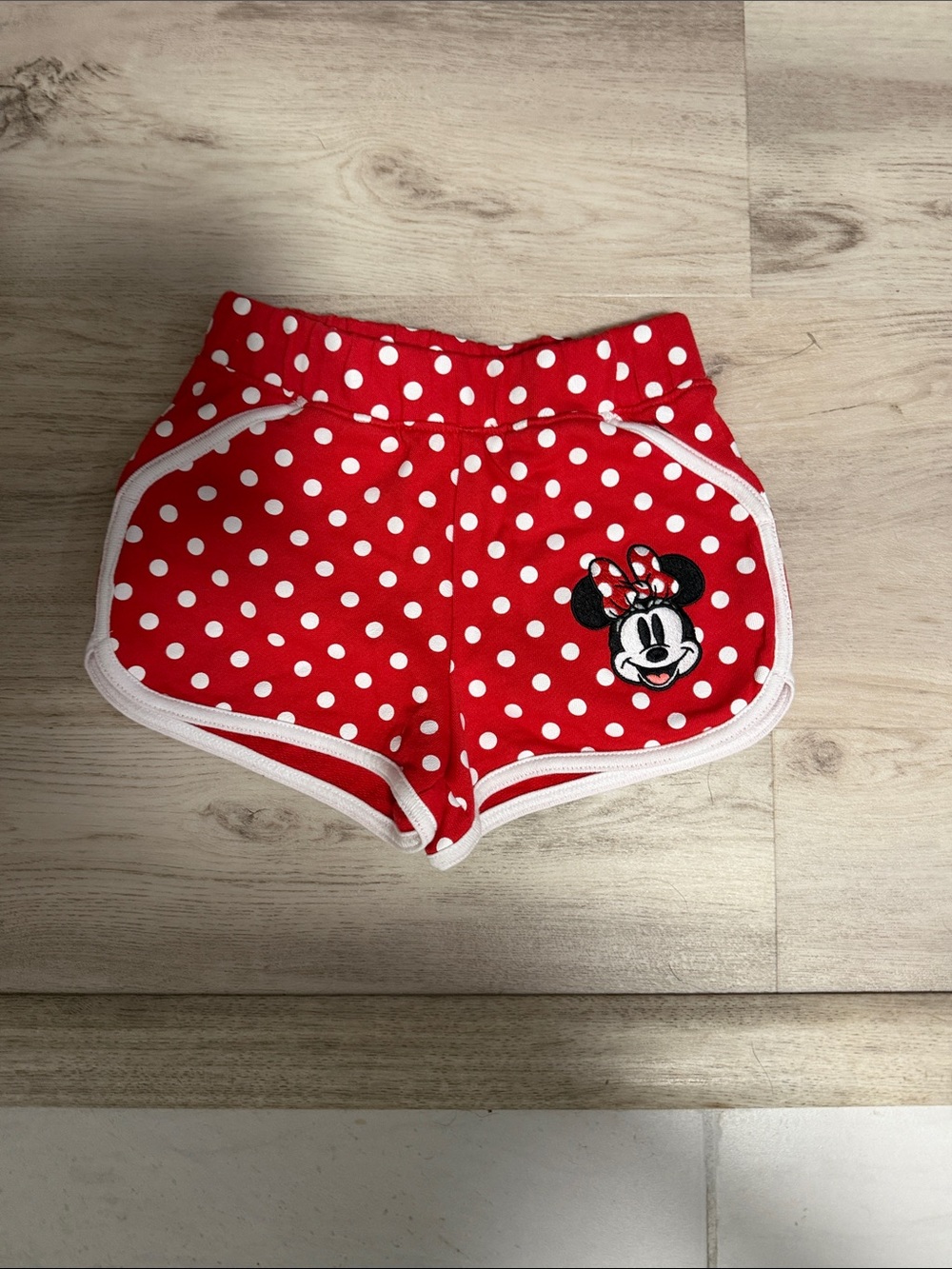 Disney Red Polka Dot Minnie Mouse Athletic Shorts with White Trim